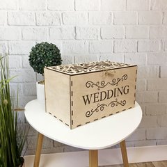 Дерев'яна весільна коробка для грошей "Wedding"