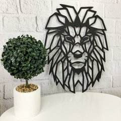 Стильний декор на стіну деревя`не панно «Лев»