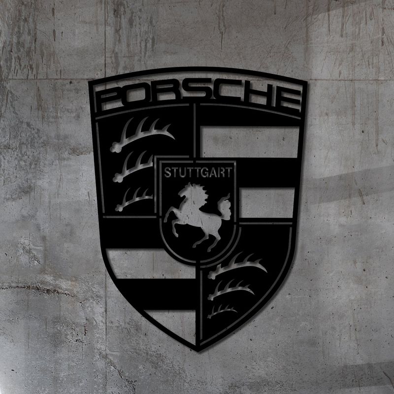 Декоративное настенное панно в форме значка Porsche