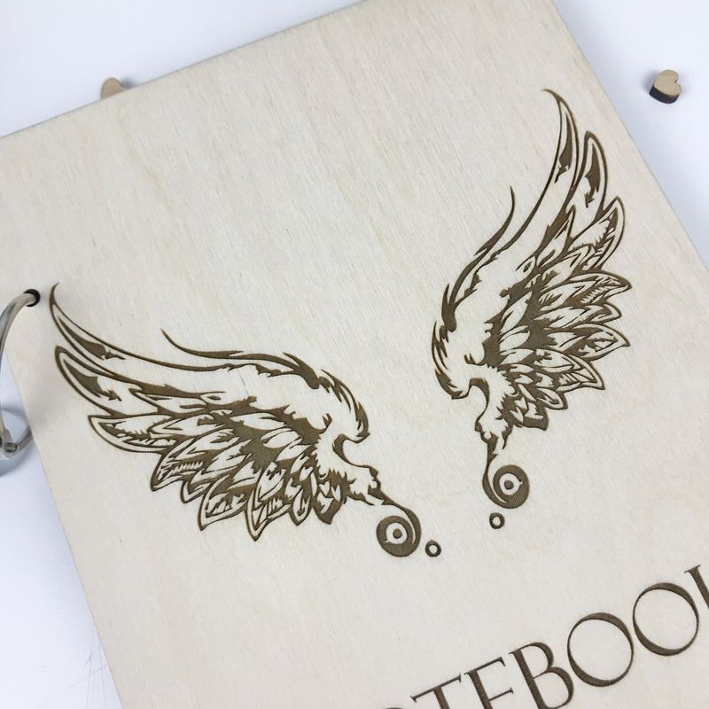 Оригинальный блокнот в деревянной обложке «Крылья»