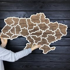 Дерев`яна декоративна настінна карта України