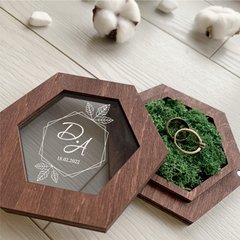 Индивидуальная свадебная шкатулка для колец с прозрачным акрилом на заказ