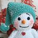 Вязанная игрушка ручной работы "Забавный Снеговик"