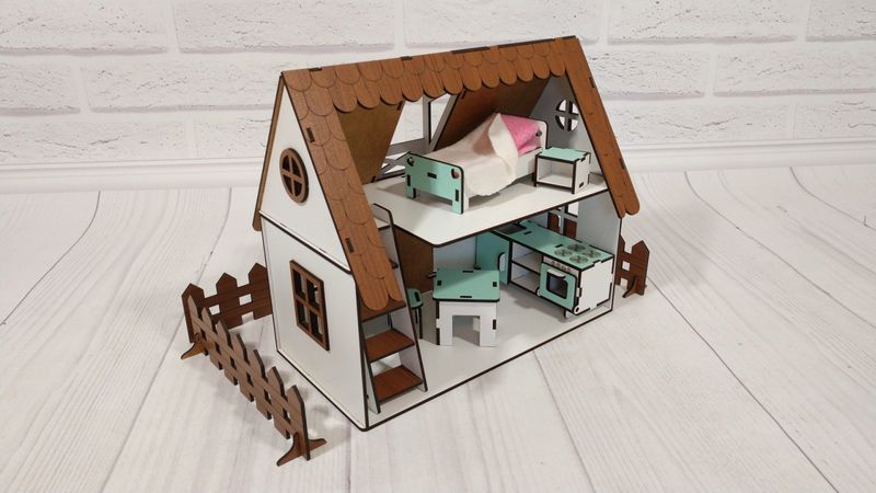 Сельский домик для кукол LOL с мебелью и светом