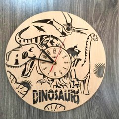 Красивий дитячий годинник з дерева "Епоха динозаврів"