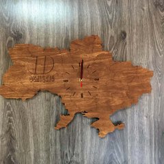 Декоративные настенные часы из дерева в форме карты Украины