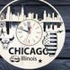 Дизайнерський годинник на стіну «Чикаго, Іллінойс»