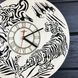Круглые дизайнерские деревянные часы «Тигр»