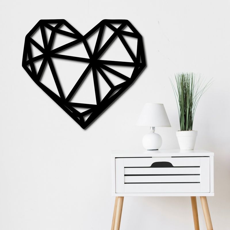 Деревянное геометрическое панно на стену «Сердце»