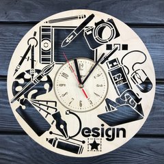 Дерев`яний настінний годинник в інтер`єр «Дизайнер»