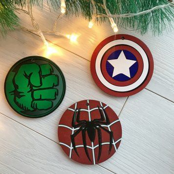 Тематичні ялинкові іграшки Marvel з кольоровим друком в коробці