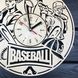 Круглий дерев`яний годинник на стіну «Бейсбол»