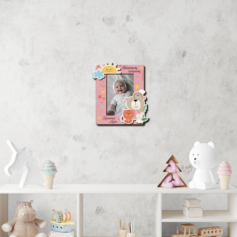 2 кольорові рамочки для дитячого фото в якості подарунку хрещеним