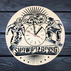 Тематичний настінний годинник з дерева «Сноубординг»