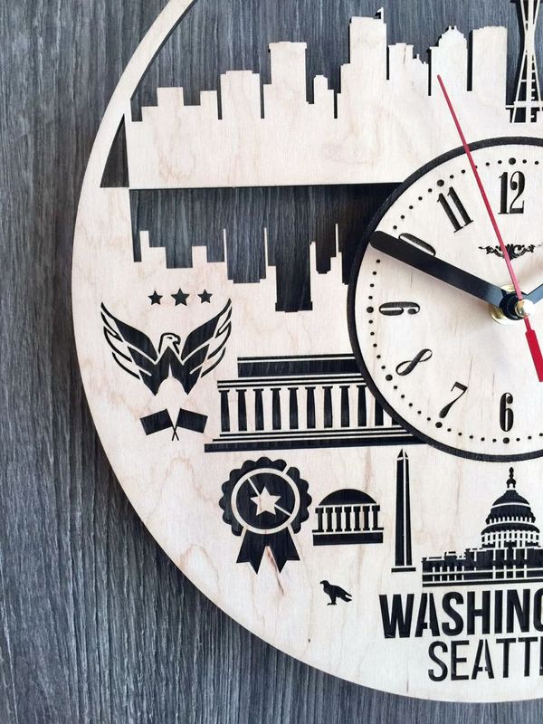 Дизайнерський годинник на стіну «Сіетл, Вашингтон»