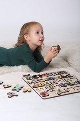 Дитячий кольоровий алфавіт з дерева з об`ємними літерами