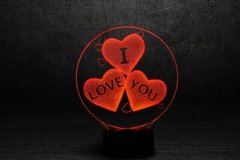Світлодіодний нічник в романтичному стилі «I love you»