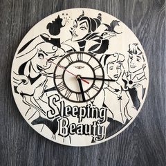 Дитячий круглий безшумний настінний годинник «Спляча красуня»
