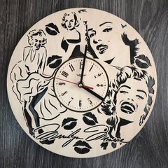 Оригінальний круглий безшумний настінний годинник "Мерілін Монро"