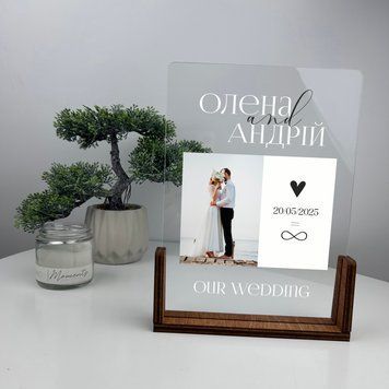 Романтичний подарунок: акриловий постер з фото та іменним написом, фото на акрилі