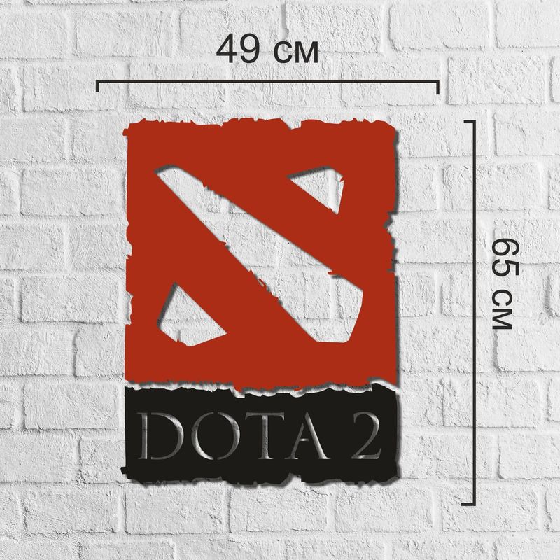Деревянная настенная эмблема компьютерной игры «Dota 2»