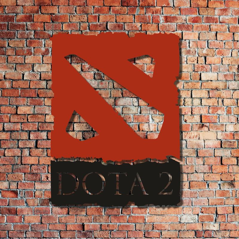 Деревянная настенная эмблема компьютерной игры «Dota 2»