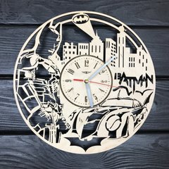 Настенные часы из дерева с плавным ходом "Бэтмен"