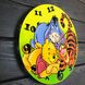 Кольоровий дерев`яний годинник на стіну в дитячу кімнату «Вінні і компанія»