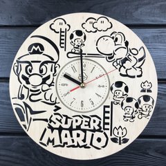 Стильные настенные деревянные часы «Супер Марио»