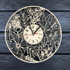 Годинник ручної роботи настінний дерев`яний «Літні квіти»