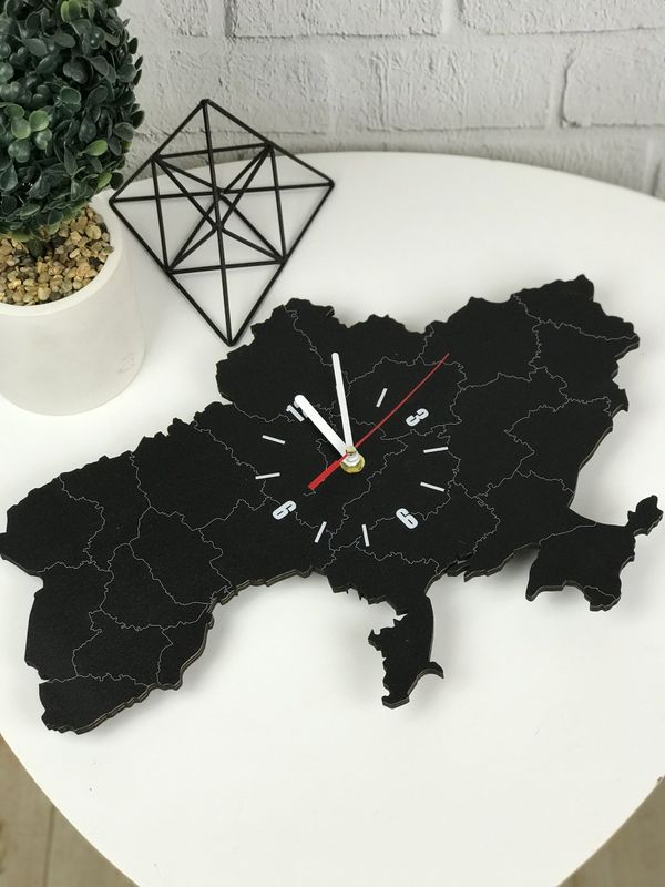 Декоративные настенные часы из дерева «Карта Украины»
