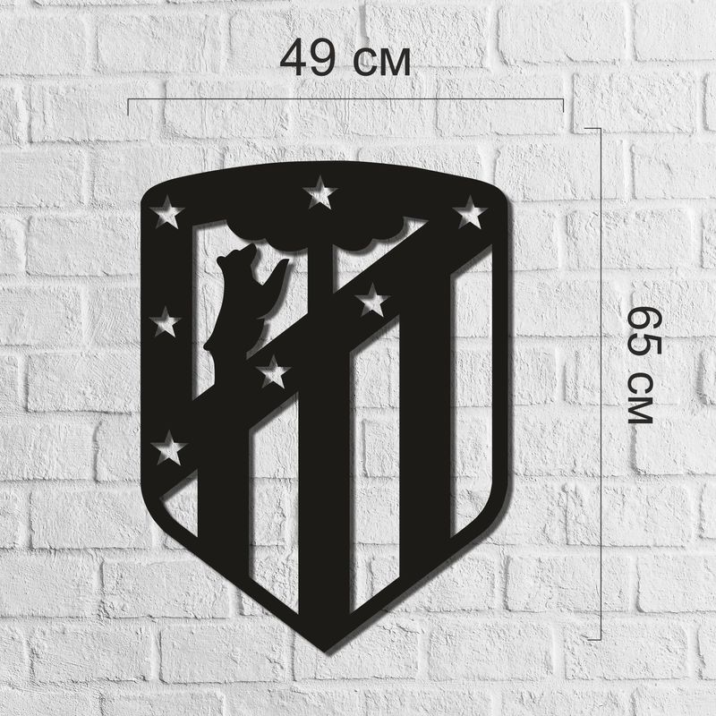 Футбольная эмблема из дерева «Атлетико Мадрид»
