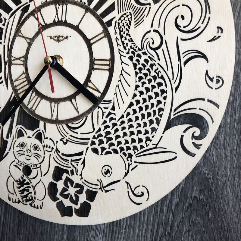 Оригінальний настінний годинник на японську тематику