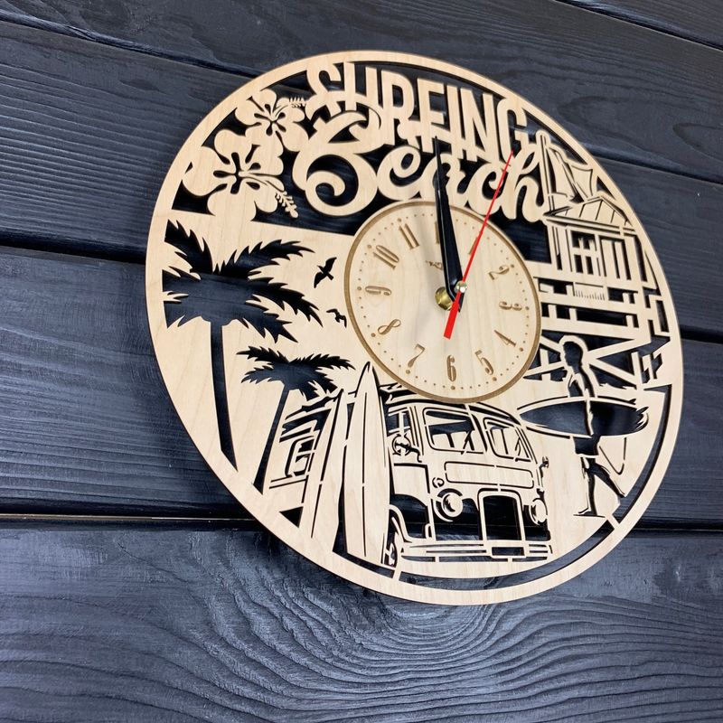Стильний годинник з дерева на стіну «Літо»
