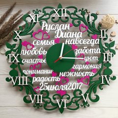 Дерев'яний настінний годинник зі словами на подарунок