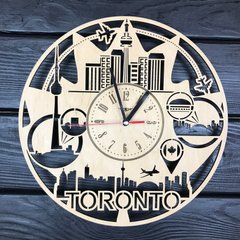 Круглий настінний годинник з дерева «Канада, Торонто»
