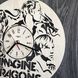 Концептуальные настенные часы в интерьер «Imagine Dragons»