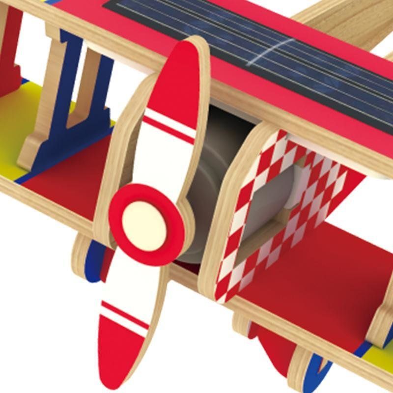 Конструктор деревянный Robotime Биплан с красочным покрытием 17 деталей