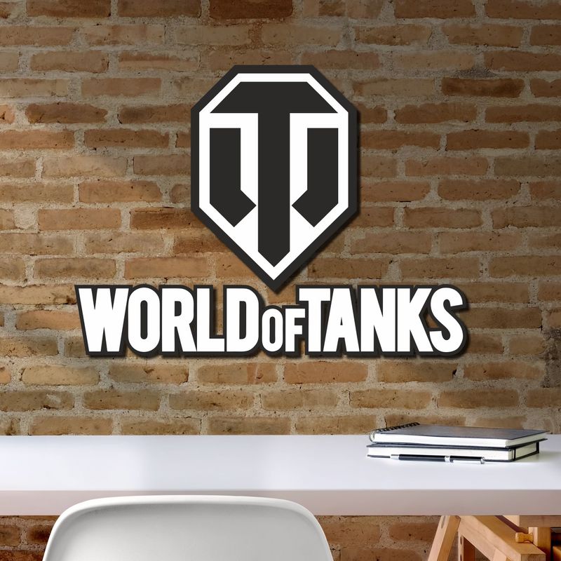 Дерев'яний настінний декор в кімнату для хлопчика «World of Tanks»