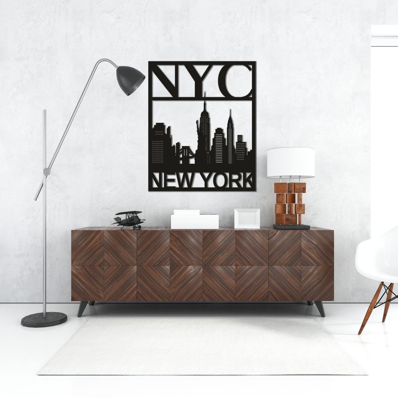 Дизайнерське дерев'яне панно на стіну «Нью-Йорк»