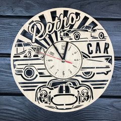 Концептуальные настенные часы из дерева «Ретро автомобиль»