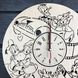 Дизайнерские деревянные настенные часы в детскую «Дональд Дак и Дейзи Дак»