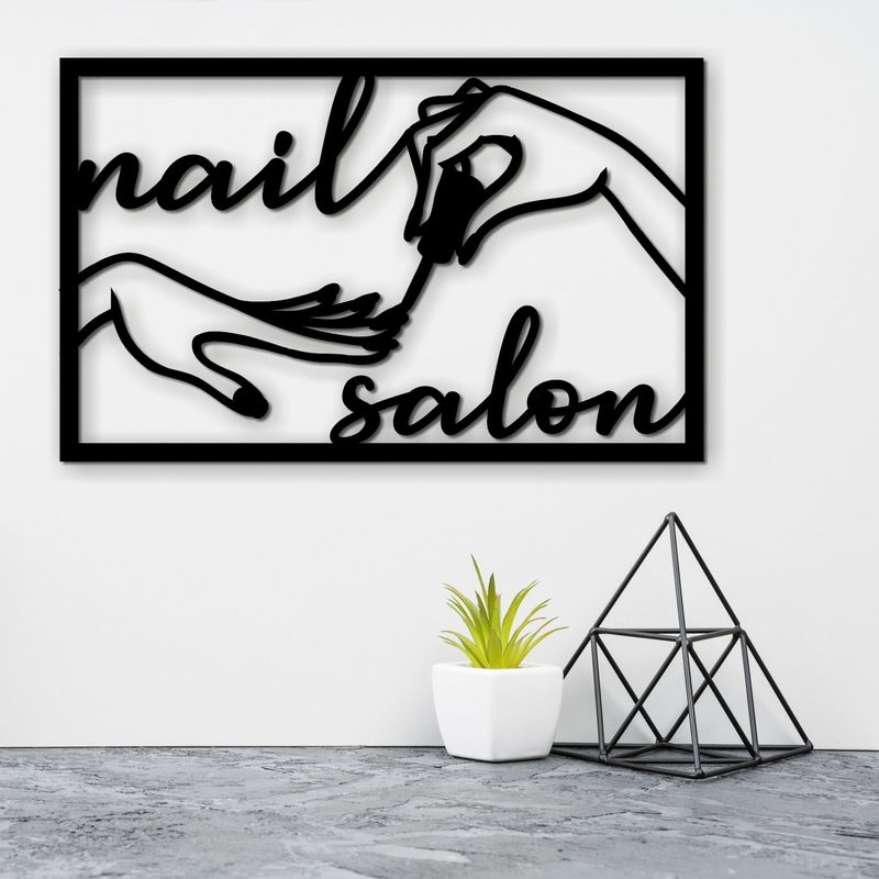 Декоративное деревянное панно на стену «Nail salon»