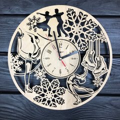 Декоративные деревянные часы на стену «Фигурное катание»
