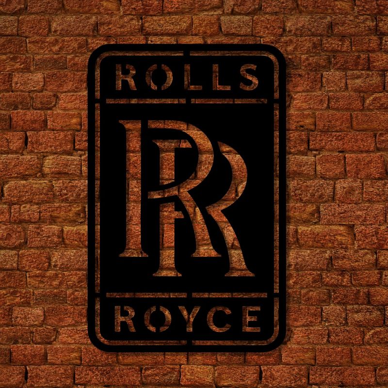 Знак автомобільної компанії Rolls Royce з дерева для декора стін
