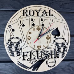 Безшумний настінний годинник з дерева "Покер"
