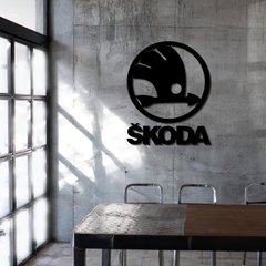 Декоративный деревянный настенный автомобильный значок Skoda