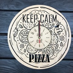 Деревянные настенные часы "Пицца"