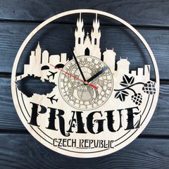 Дизайнерський дерев`яний годинник в інтер`єр «Прага»
