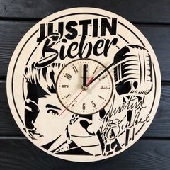 Концептуальные настенные часы из дерева «Justin Bieber»